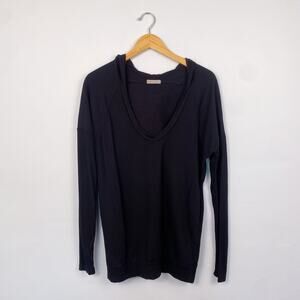 Hapi by Hapiru French Terry Hooded Pullover Sweater Black 2